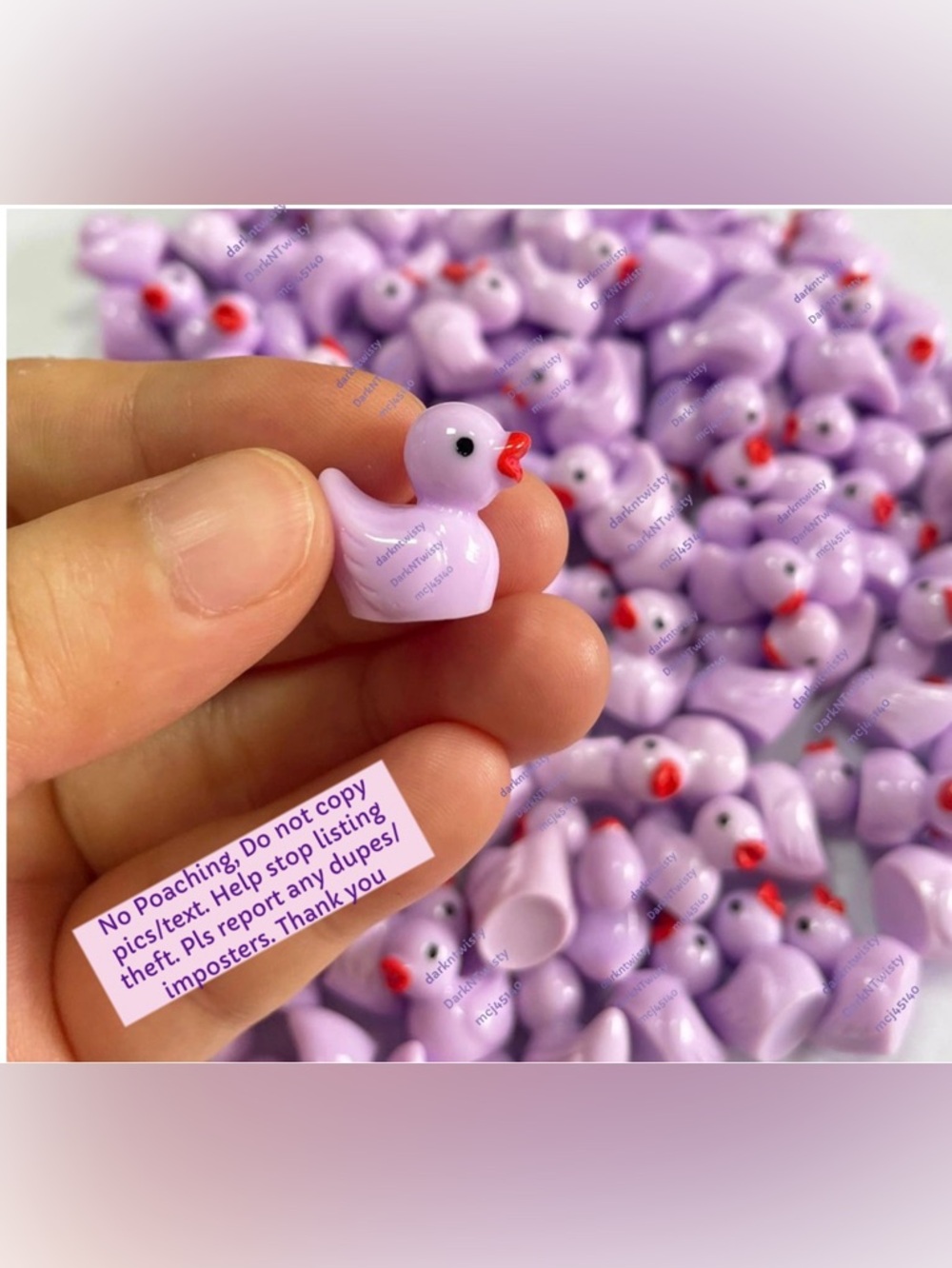 Bundles only. Great add on! 12 piece Mini Purple Resin Ducks - Picture 1 of 6